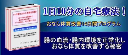 1日10分の自宅療法 おなら体質改善14日間プログラム